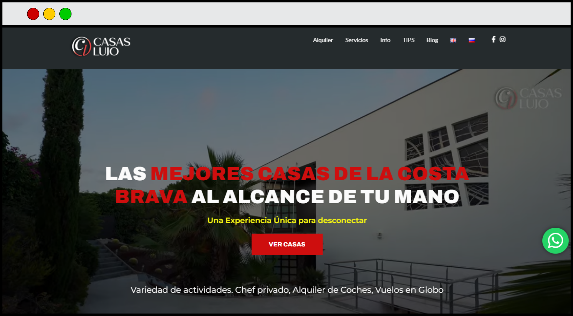 Portada de Página Web de CasasLujo